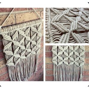 3-D Large Macrame, Boho Chic Bohemian Boutique Wall Decor